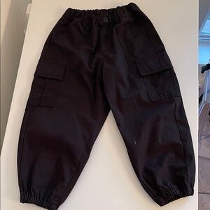 Kids Elastic Waist Black Barrel Leg Joggers